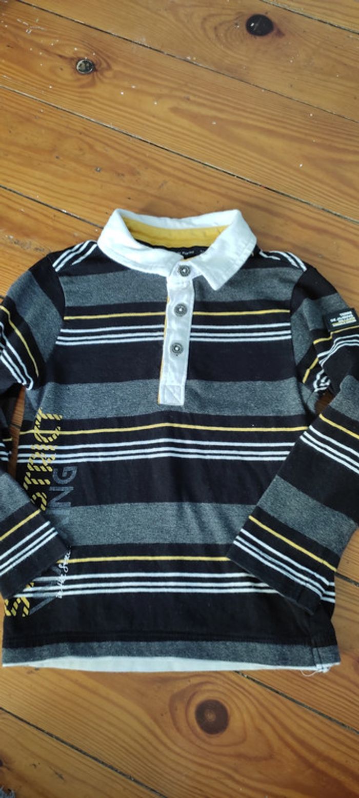 T-shirt manches longues polo Terre de marins 3 ans