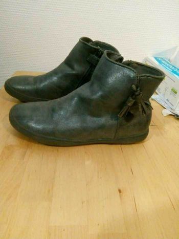 Bottine cuir métallisé p34 tbe Okaïdi