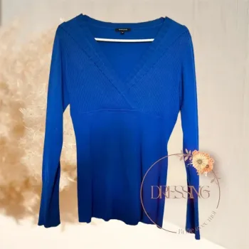 Femme M - Pull col V bleu roi Morgan de toi