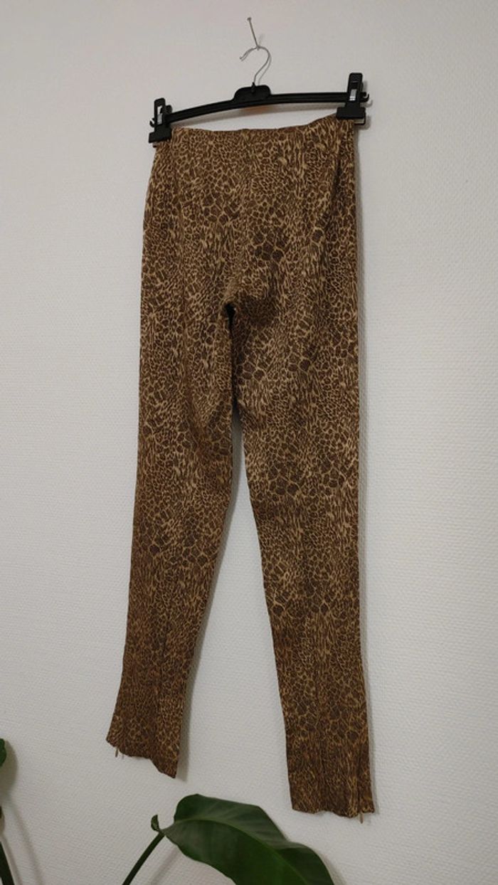 Très belle ensemble veste matelassé chaude imprimer doré style animal léopard en soie laine viscose - photo numéro 15