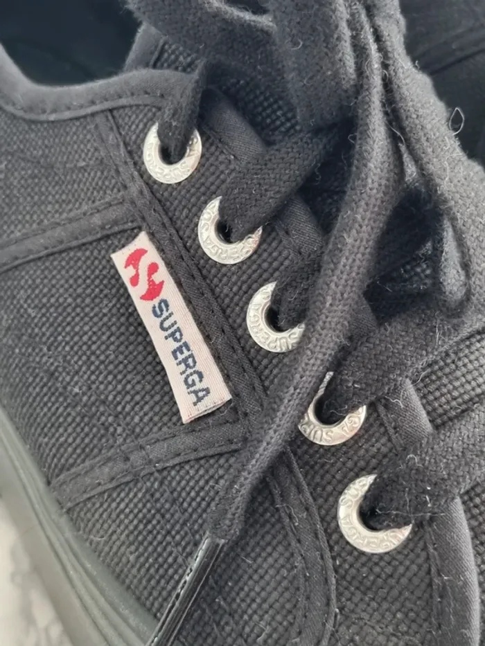 Basket Superga a plate-forme noir - photo numéro 15