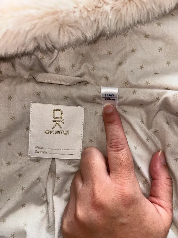 Veste fille mi saison beige toute douce 14 ans okaidi - photo numéro 7