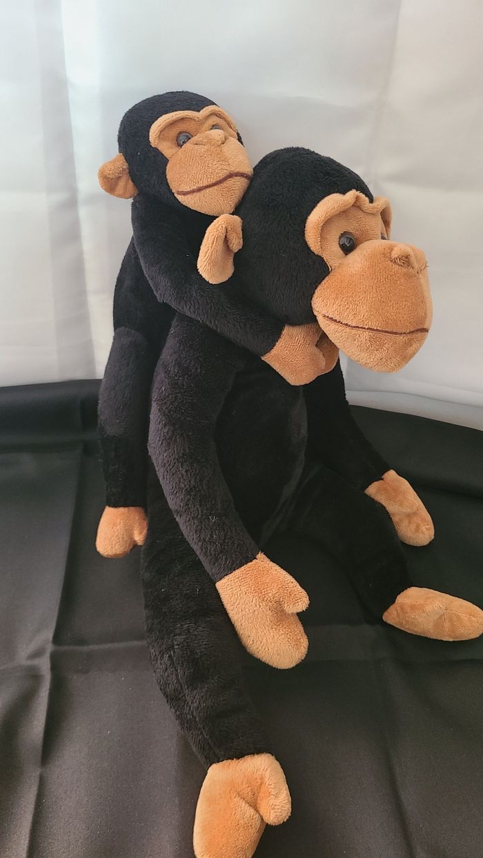 Peluche chimpanzé singe et petit - photo numéro 2