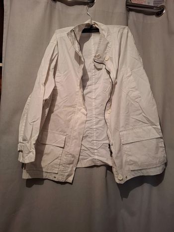 Magnifique imperméable femme blanc sans capuche