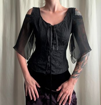 Top vintage lacets bustier 🦇 Goth Whimsigoth Witchy - Taille M/L