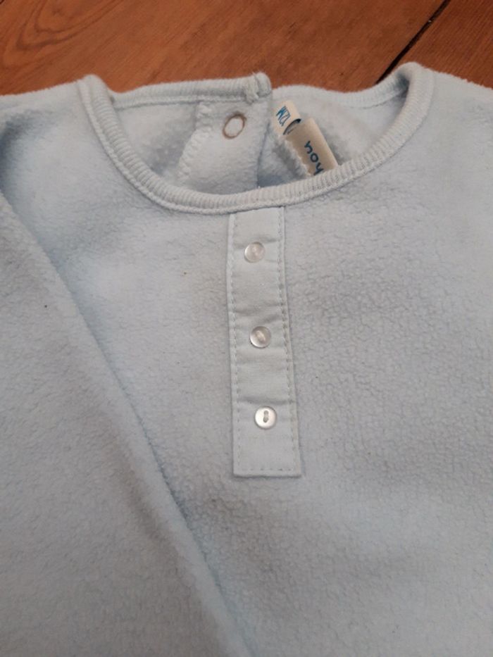 Pyjama polaire doux 12 mois bleu bout chou mixte - photo numéro 2