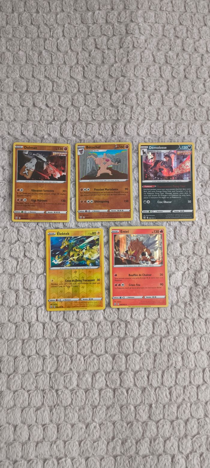 Lot de 5 cartes Pokémon Styles De Combat - Reverses & Holos