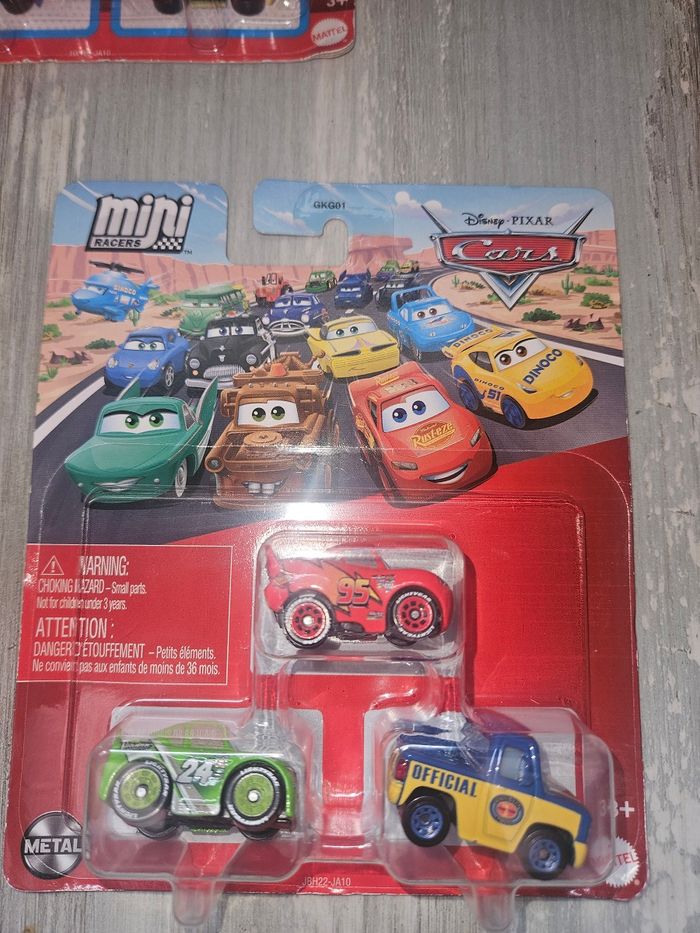 Lot 3 mini racers voitures Cars - Disney Cars Mattel metal neuf Pack 3 mini racers - photo numéro 4
