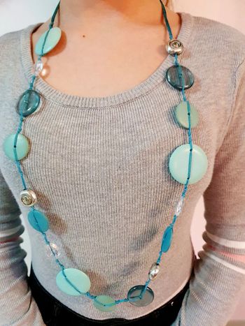 Collier fantaisie bleu turquoise