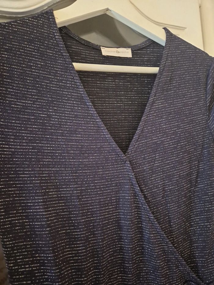 Magnifique robe cache cœur patineuse violette et argentées Cache Cache TS - photo numéro 2