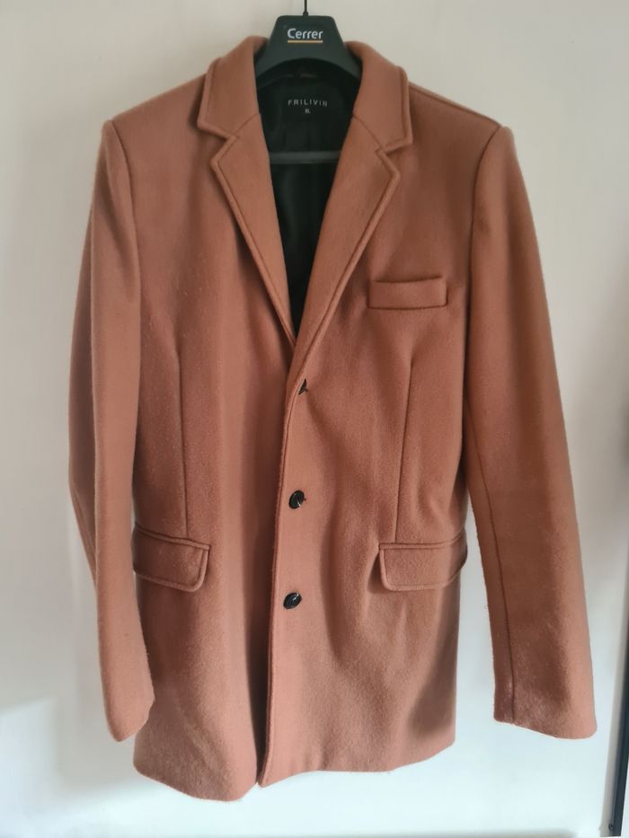 Manteau boutonné camel Frilivin / Taille XL