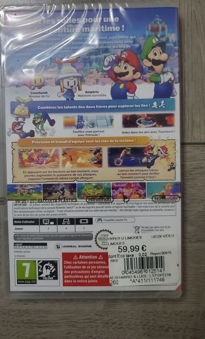 Mario et Luigi L'épopée Fraternelle sur Nintendo Switch Neuf sous blister jamais ouvert. - photo numéro 2