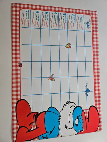 Calendrier Schtroumpf Aimanté à écrire au marqueur