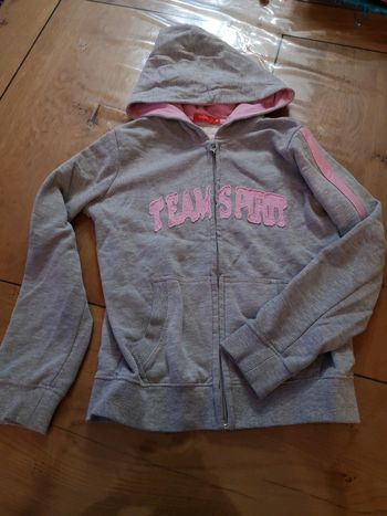 Veste sport wear zippée avec capuche 10 ans fille