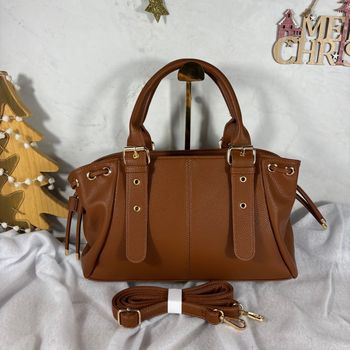 Sac camel effet cuir grainé chic