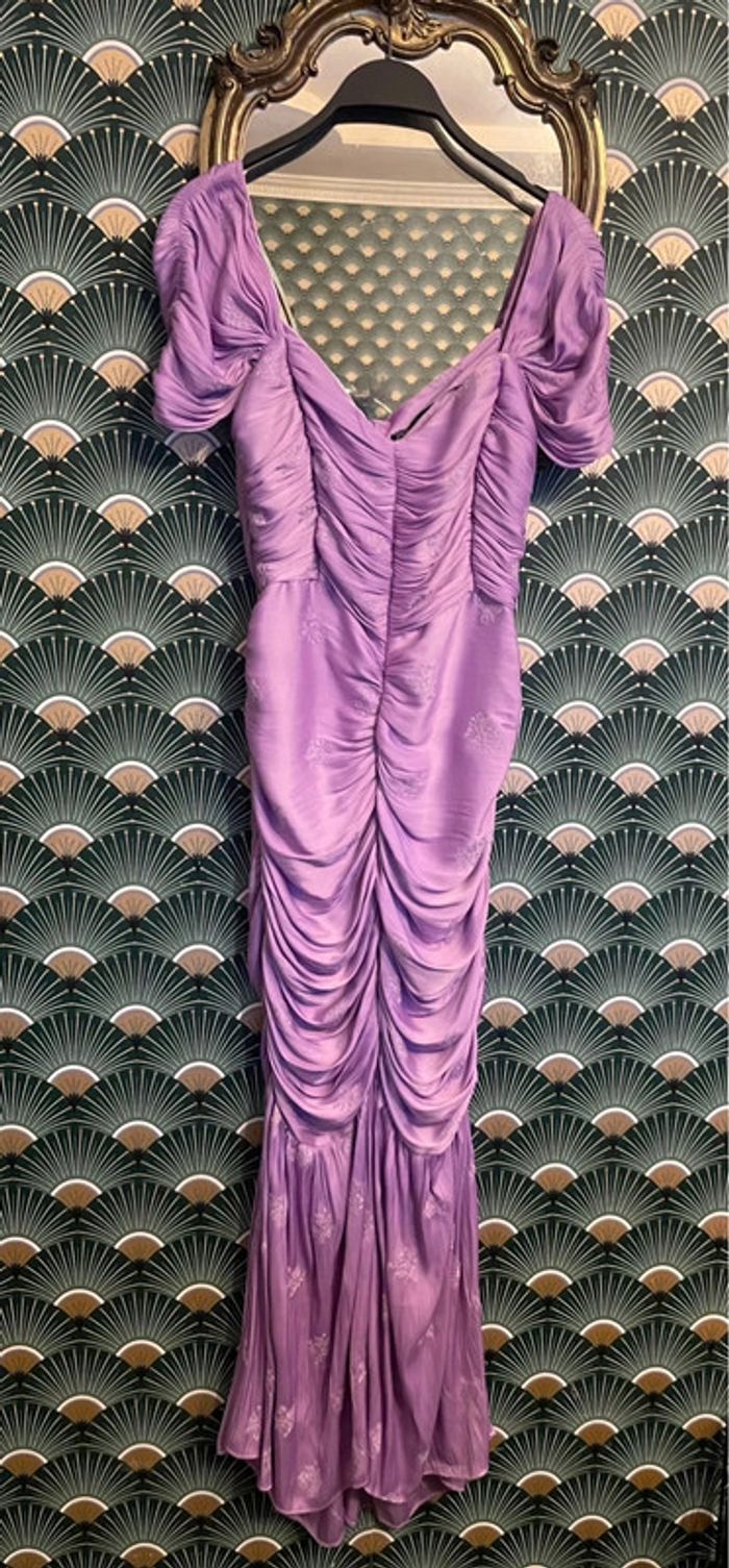 Robe lilas victorienne Zara taille L édition limité satiné - photo numéro 2