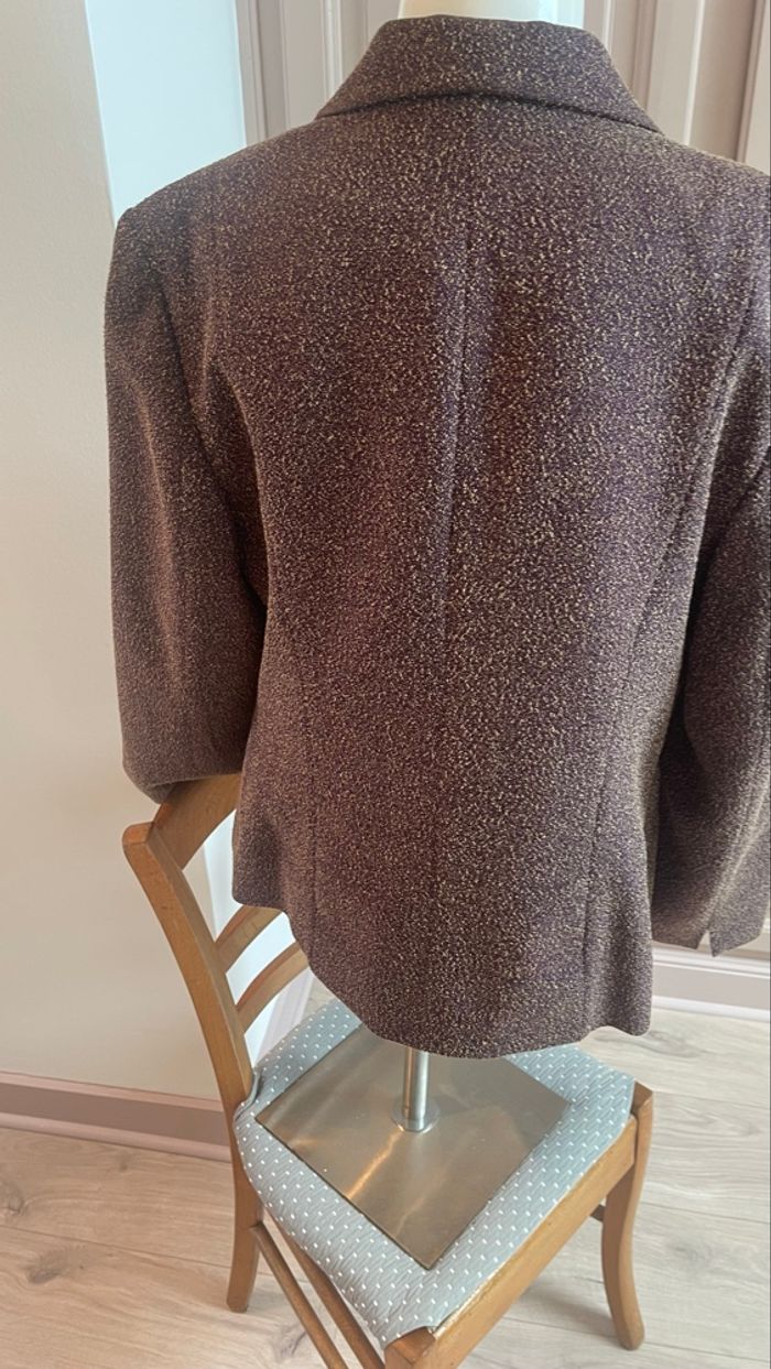 Veste courte violette mouchetée beige - photo numéro 2