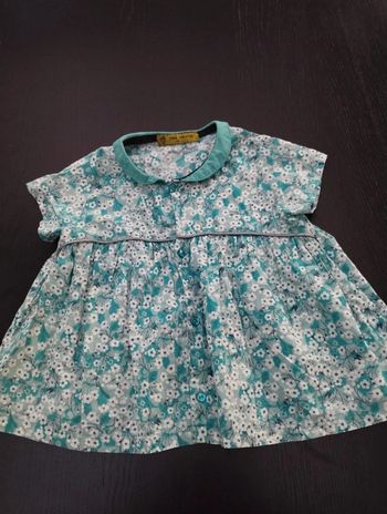 Blouse en tissu liberty mitsi menthe taille 4 ans