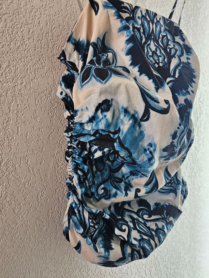 Top coloré froncé tons de bleu Zara taille xs - photo numéro 3