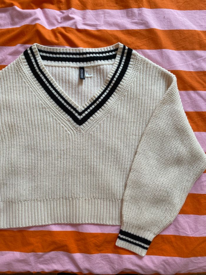Pull col V style cricket vintage tS H&M - photo numéro 3