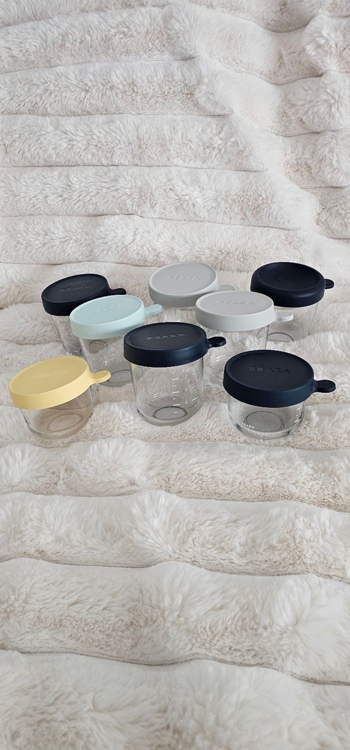 Lot de 8 pots BEABA en verre