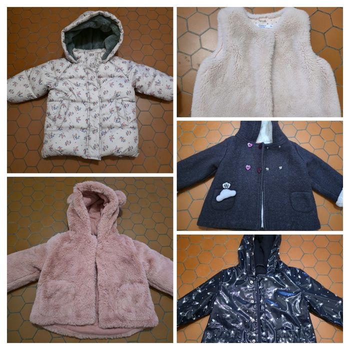 Lot de manteaux  hiver bebe fille 12 mois