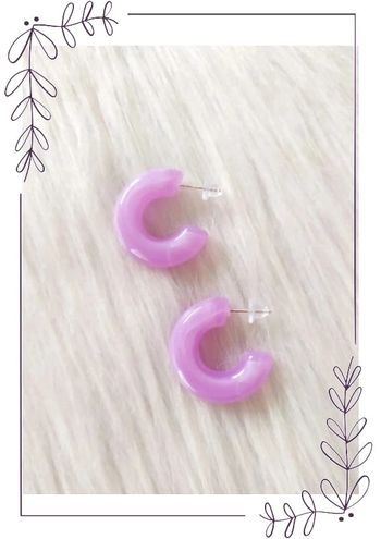 Boucles d'oreilles anneaux petites créoles en acétate