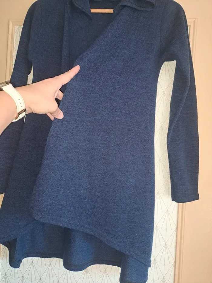 Gilet comme neuf fille 14 ans bleu à capuche porté 1 fois Lisa Bahia - photo numéro 3