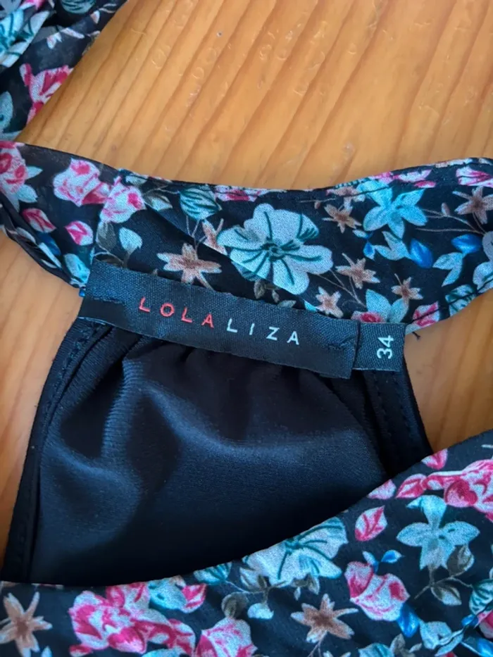 Blouse fleurie col rond à nouer - photo numéro 8