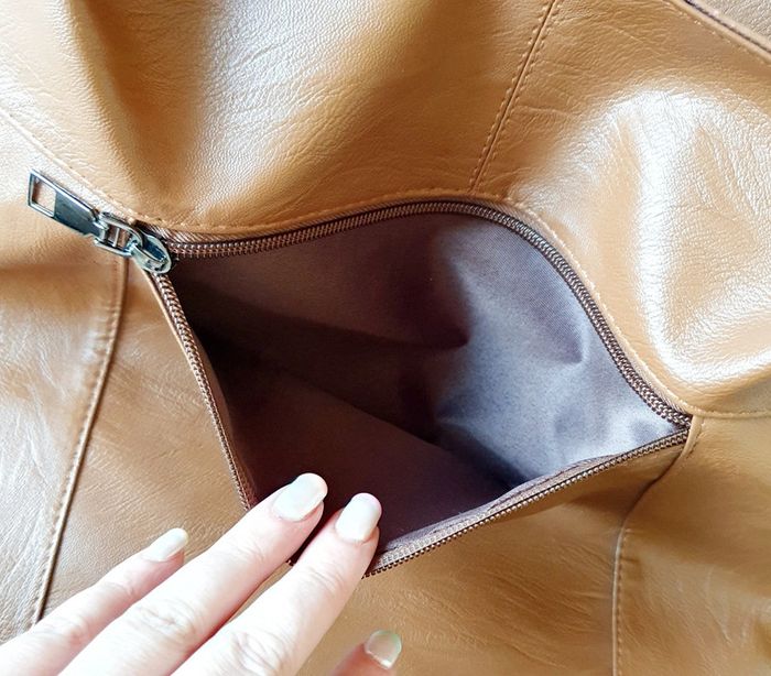 👜 Grand Sac à main souple cabas fourre-tout simili cuir marron neuf MALLOW - photo numéro 10