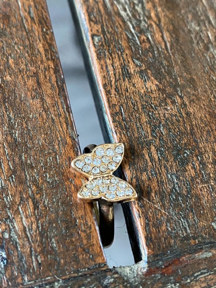 Magnifique bague papillon et strass, taille 52 - photo numéro 2