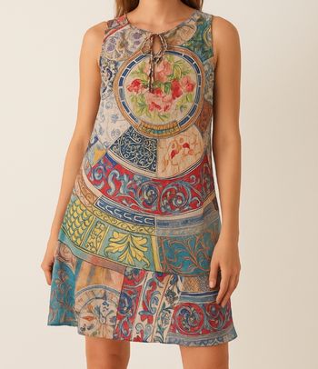 Robe sans manches SOGGO – Patchwork coloré – Taille T3 (équivalent L)