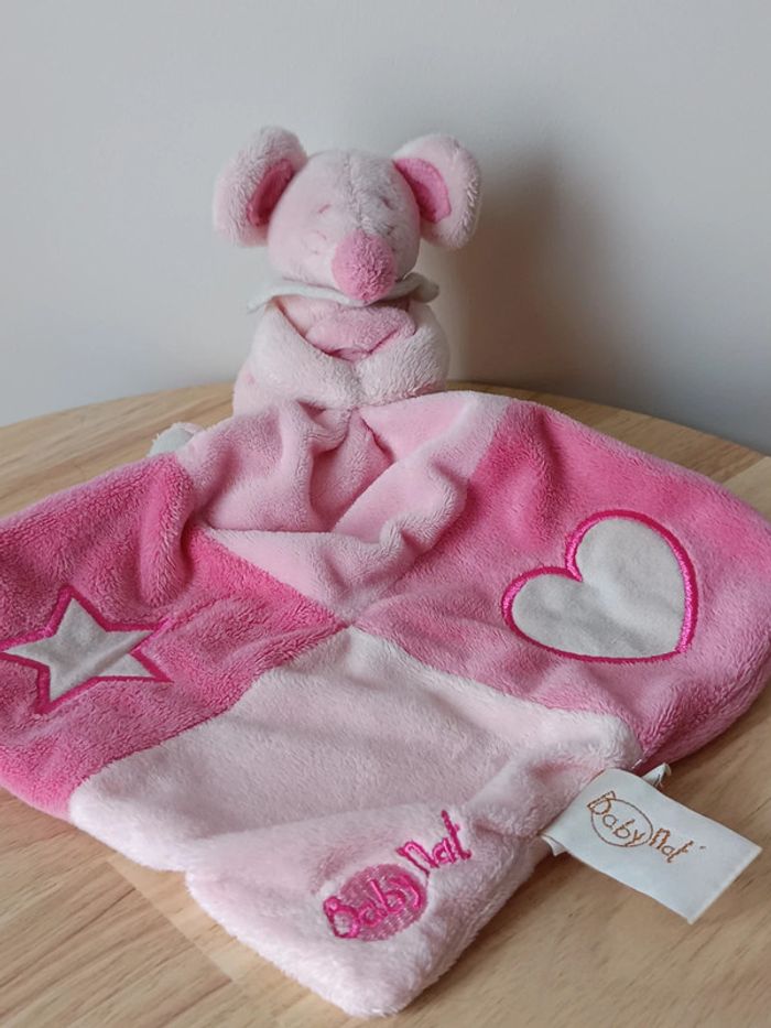 Doudou souris rose baby nat