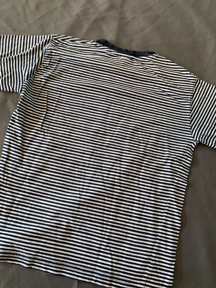 Tee-shirt rayé marin bleu blanc 10 ans Delalonde marine - photo numéro 5
