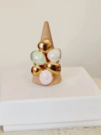 Bague ajustable dorée acier inoxydable