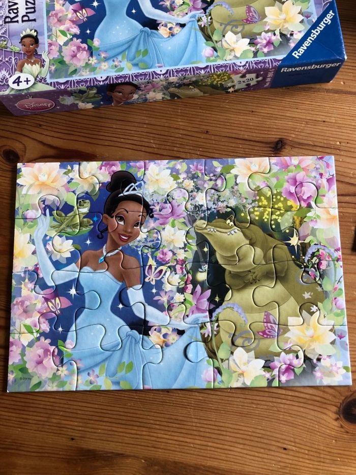 2 puzzles 20 pièces La princesse et la grenouille - photo numéro 2