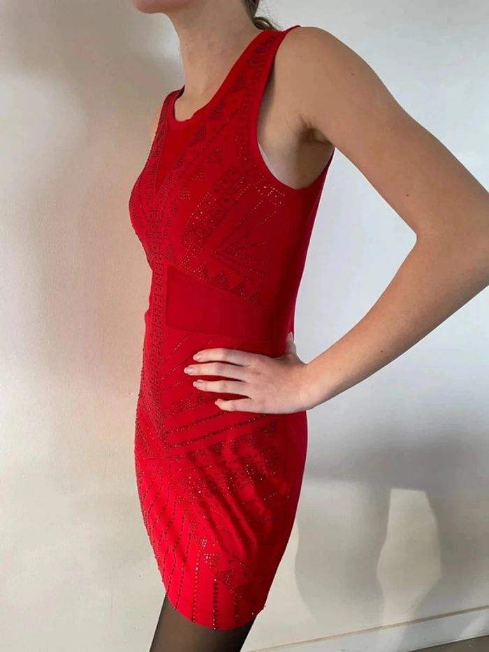 Robe soirée été à sequins rouge Giorgia - photo numéro 4