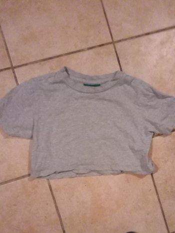 tee shirt court gris fille 8-10 ans