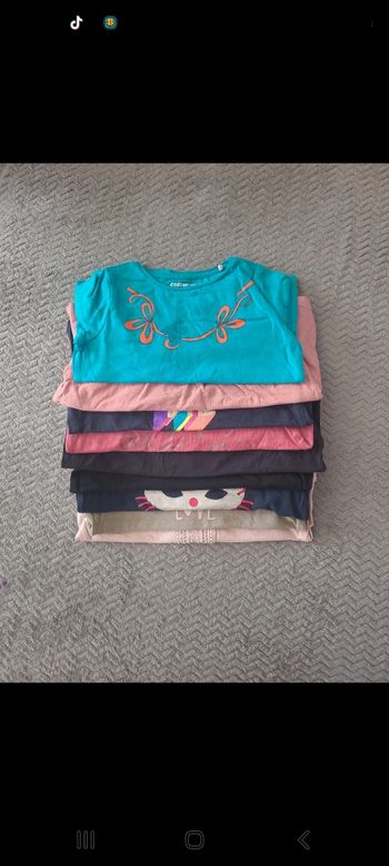 Lot 9 tee-shirts filles 5 ans ML