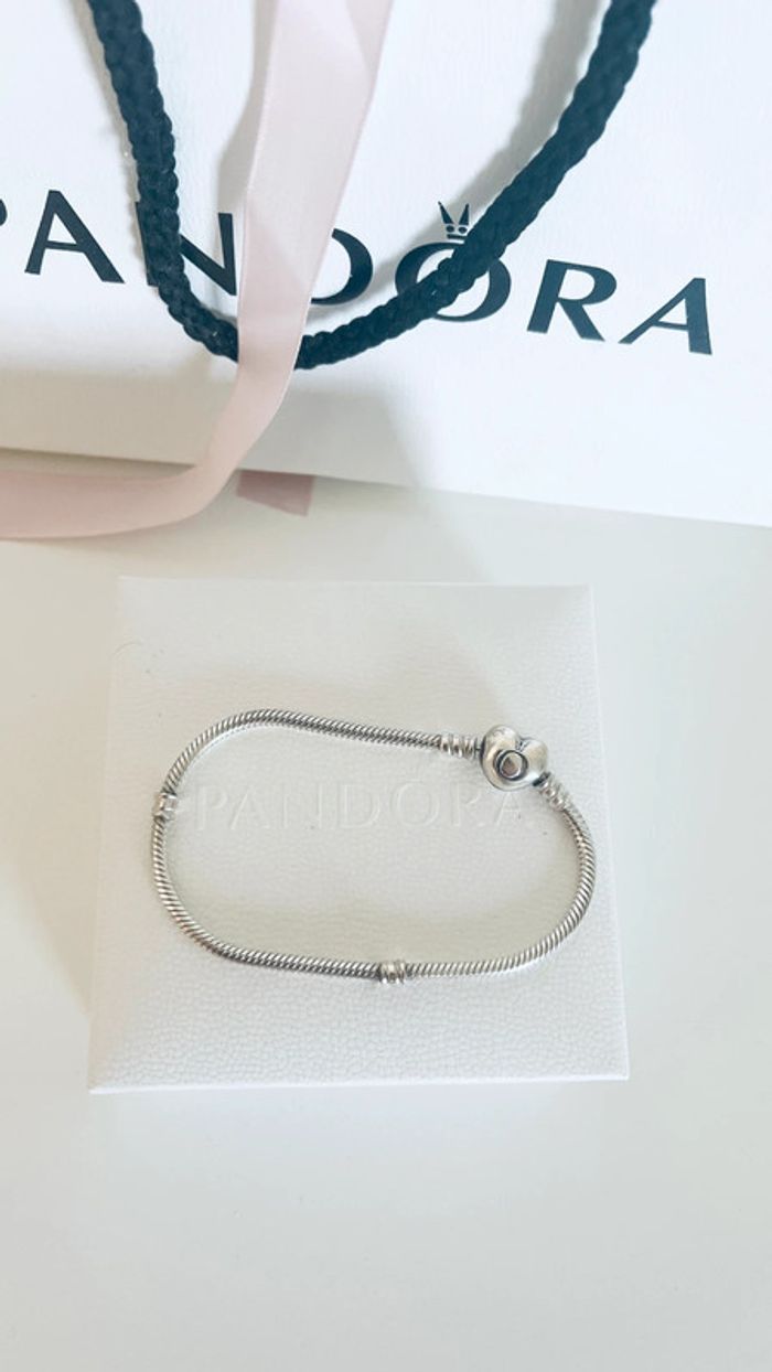 Bracelet Maille Serpent Fermoir Cœur Pandora Moments - photo numéro 13
