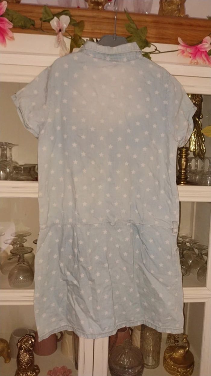Robe denim/ jean léger bleu clair étoiles très bon état 10 ans - photo numéro 3