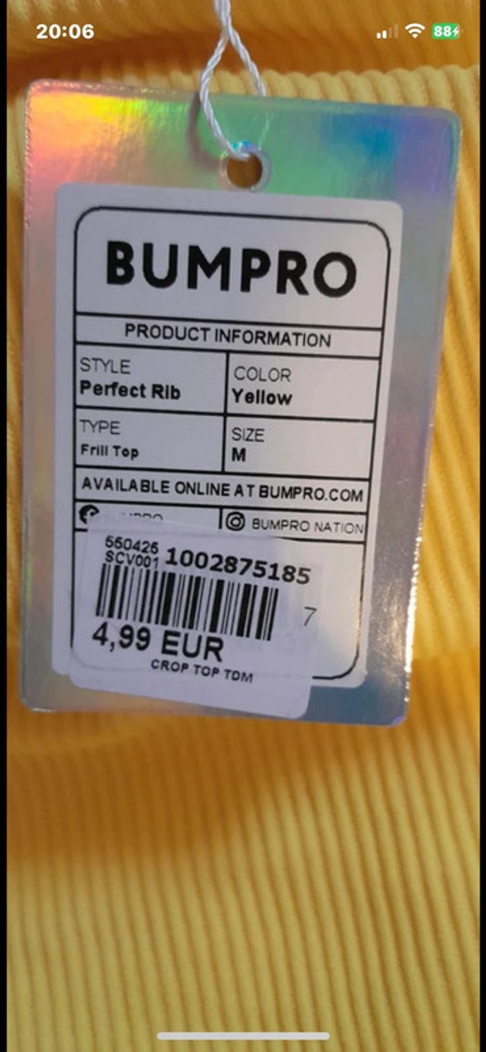 Top crop jaune Bumpro – effet maillot de bain - photo numéro 4