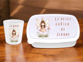 Le set goûter personnalisé (gobelet + boîte à goûter)