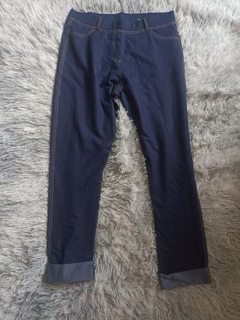 Leggings jeggings effet jeans femme taille 42/44/XL Bleu Bonheur 