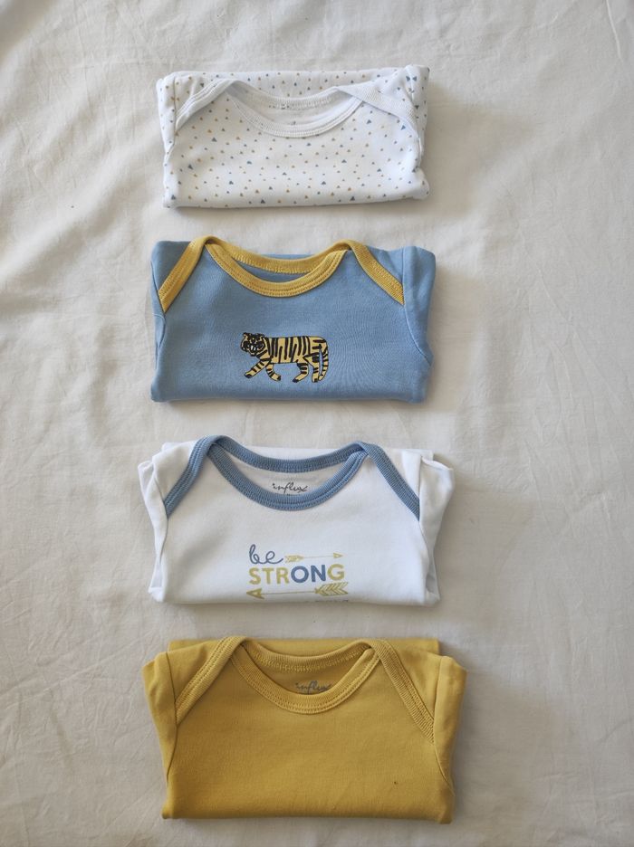 Lot de 4 bodies bébé 3 mois Influx garçon - photo numéro 1