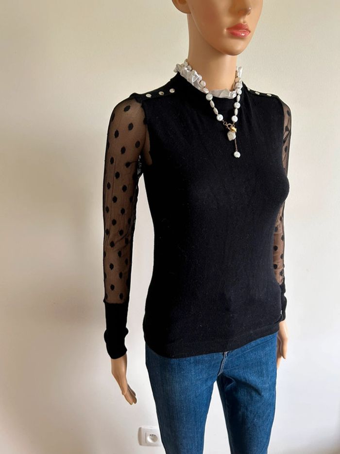 Pull noir et blanc Morgan taille XS bon état - photo numéro 2