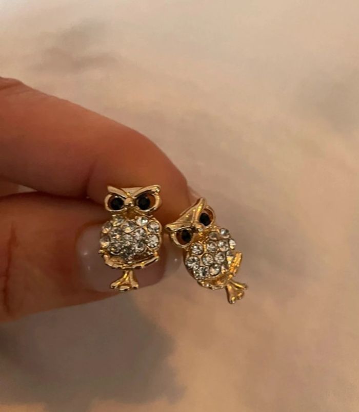 Boucles d’oreilles hibou doré