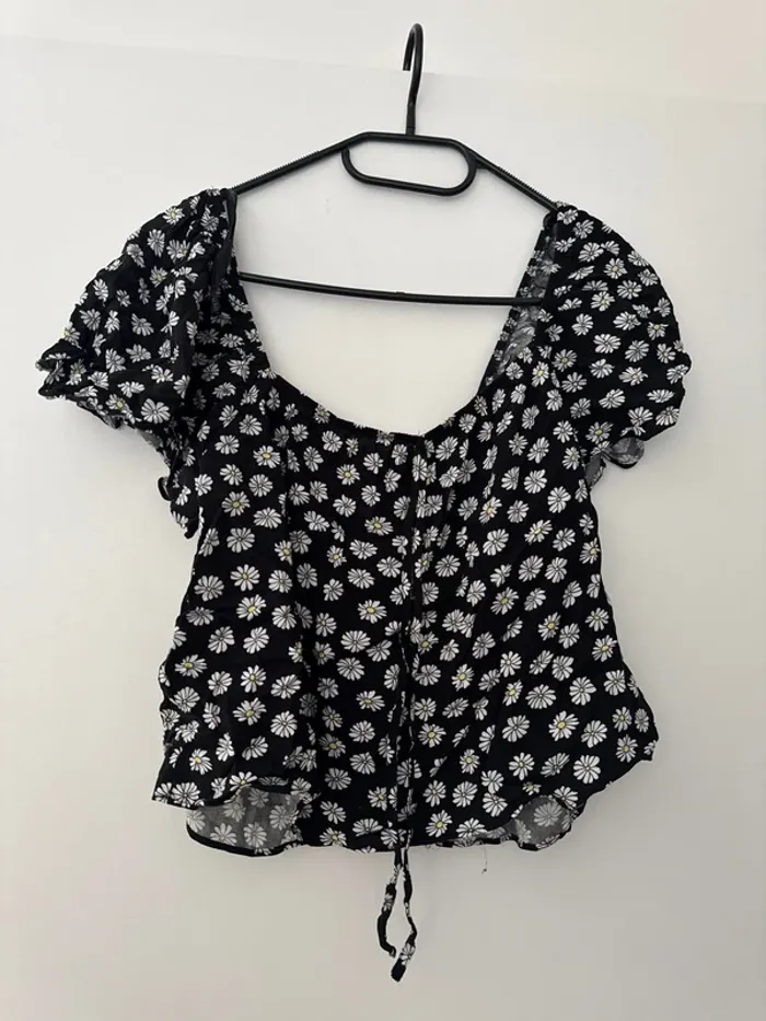 Blouse noire avec fleurs Primark