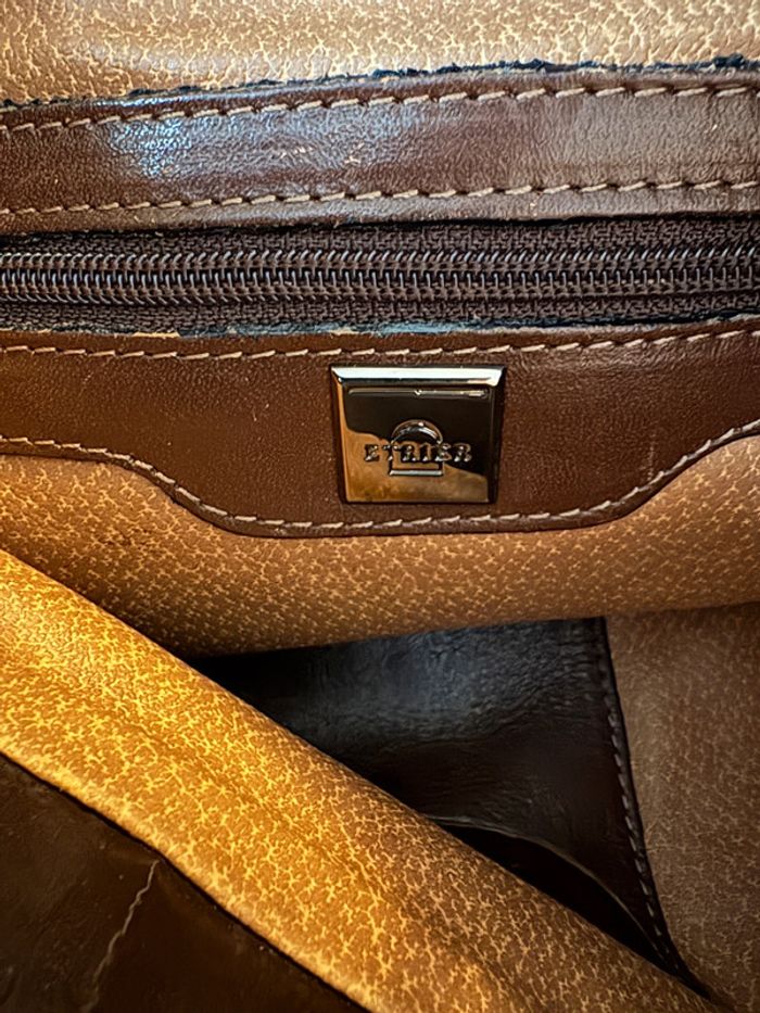 Sac à main en cuir marron Etrier - photo numéro 5