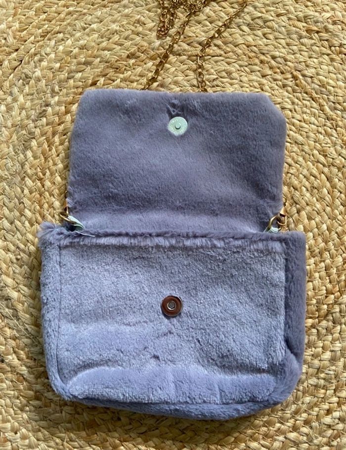 Petit sac à main tout doux gris - photo numéro 2